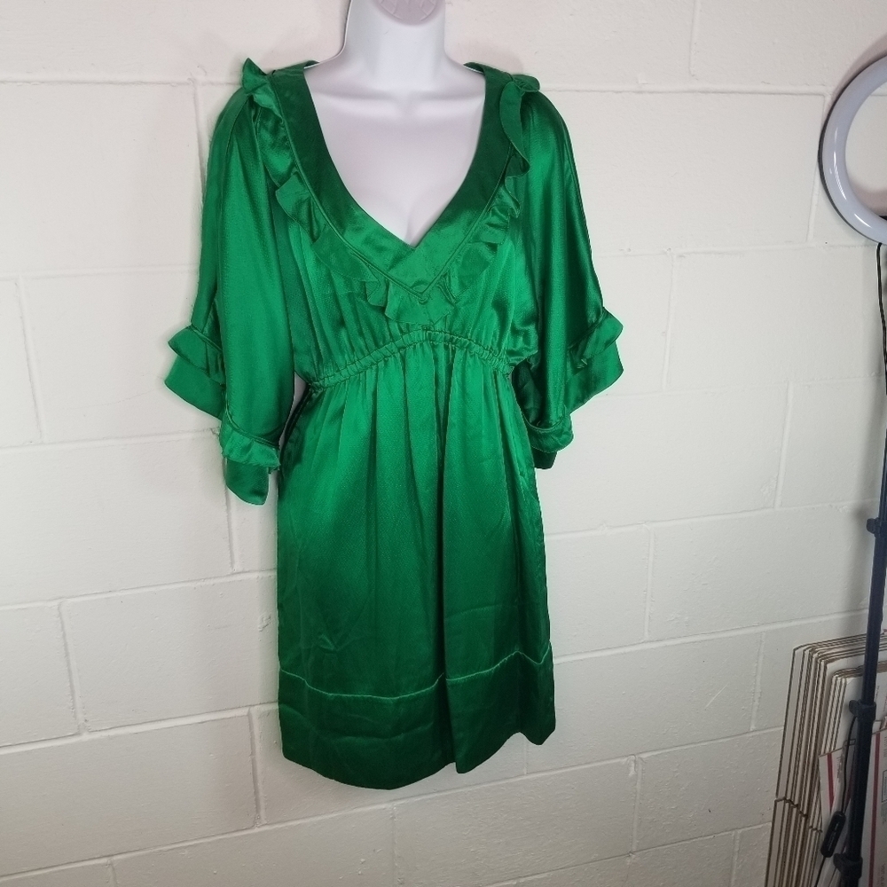 Susana Monaco green silk babydoll kimono dress - Picture 8 of 9
